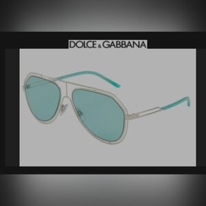 Dolce & Gabbana DG 2176 Aviator Sunglasses in Silver/ Azure